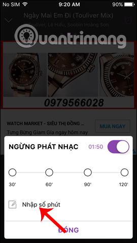 How to schedule music off on Zing MP3 Picture 6