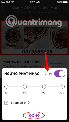How to schedule music off on Zing MP3 Picture 8