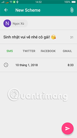 How to schedule sending messages, email, posting Facebook, Twitter for Android phones Picture 13