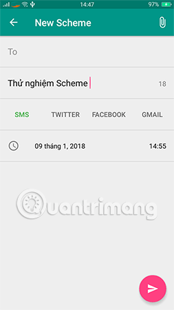How to schedule sending messages, email, posting Facebook, Twitter for Android phones Picture 14