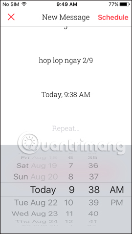 How to schedule sending messages on iPhone with Scheduled Picture 10