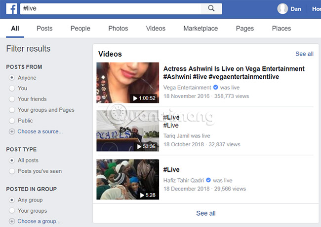 How to search videos on Facebook Picture 1