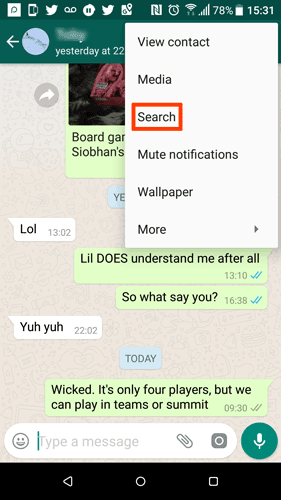 How to search WhatsApp chat history on your phone Picture 2