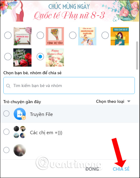 How to send 8/3 greeting cards on Zalo Picture 2