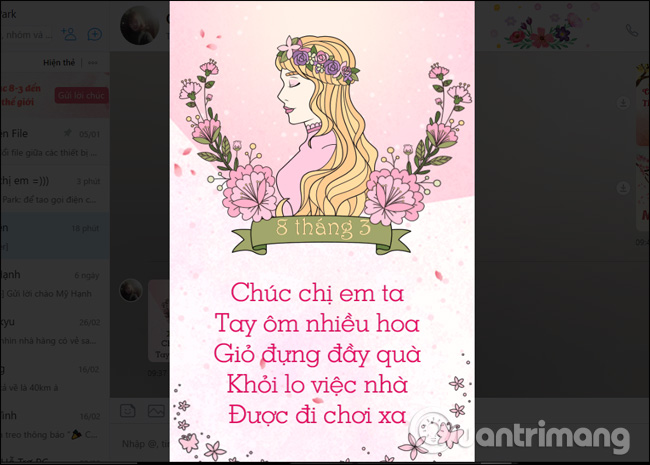 How to send 8/3 greeting cards on Zalo Picture 3