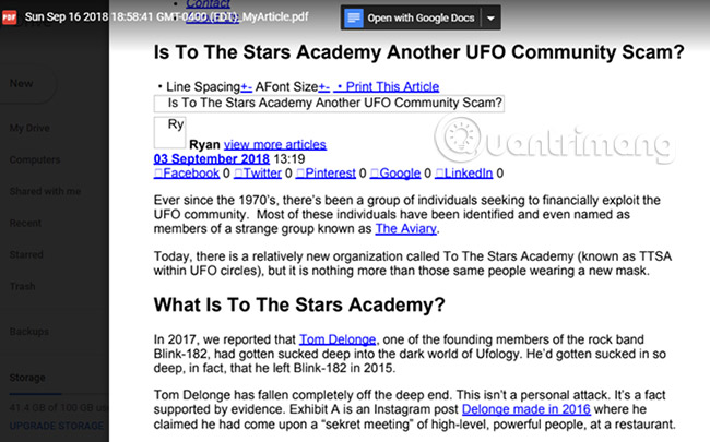 How to send an SMS to save the website to Google Drive Picture 14