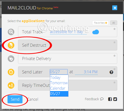 How to send email to self-destruct within 5 minutes on Gmail Picture 5