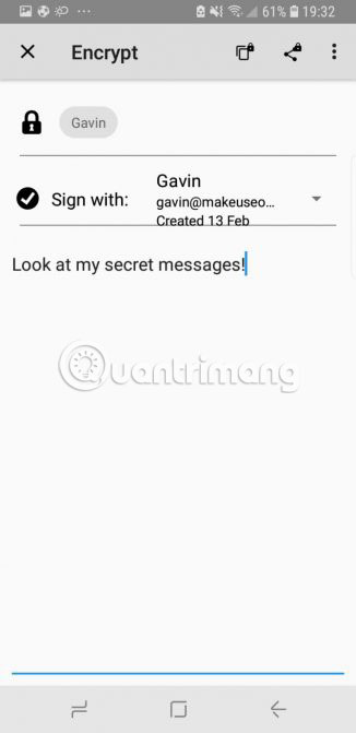 How to send encrypted email on Android using OpenKeychain Picture 7