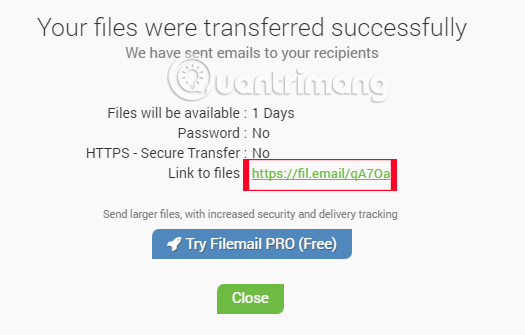 How to send large data with online Filemail Picture 6