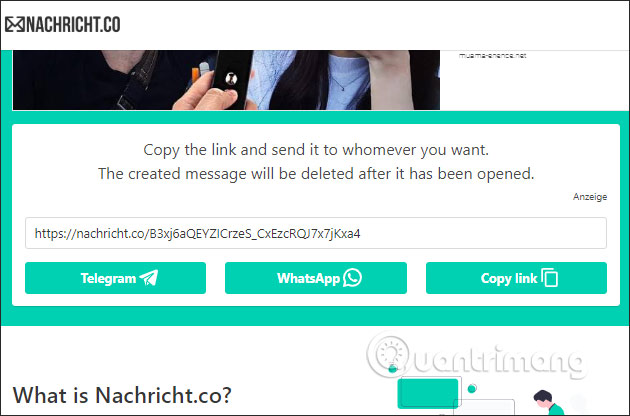 How to send self-destruct messages on Nachricht.co Picture 4