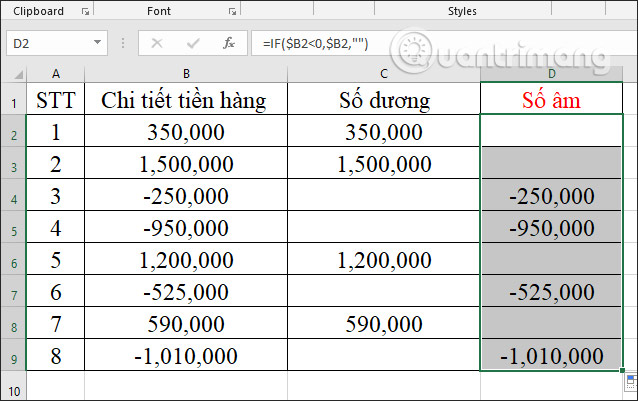 how-to-separate-negative-and-positive-numbers-in-excel