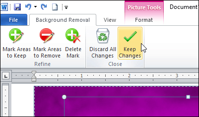 How to separate the background from photos on Word Picture 8