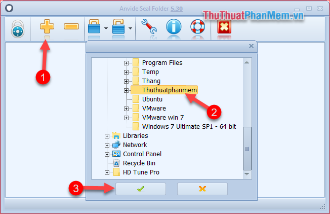 How to set a password and password for the folder using Anvide Seal Folder software Picture 8