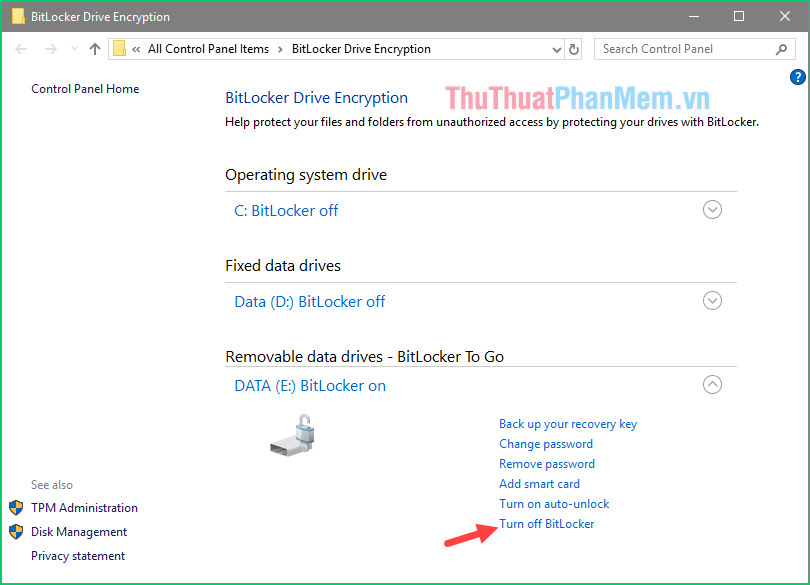 How to set a password for the USB with Bitlocker Picture 12