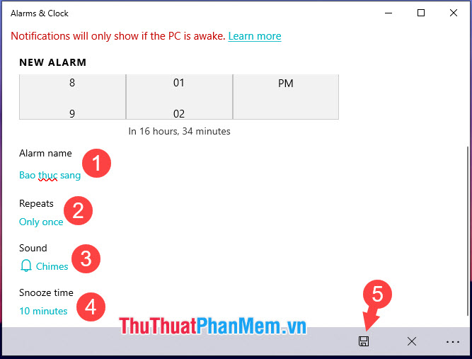 How to set an alarm on Windows 10 Picture 5