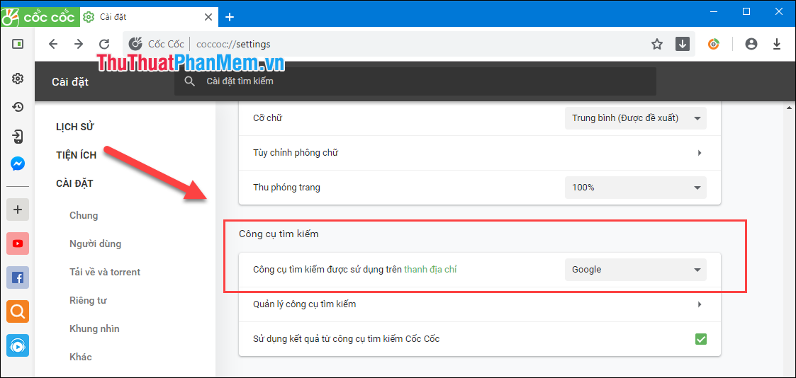 How to set Google as the default search engine on Chrome, Coc Coc, Edge, Firefox Picture 7