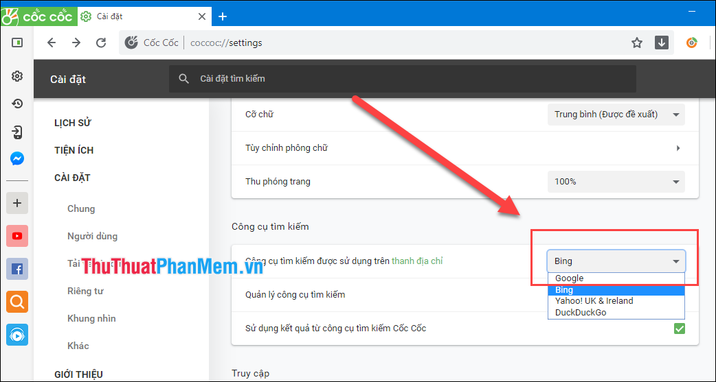 How to set Google as the default search engine on Chrome, Coc Coc, Edge, Firefox Picture 8