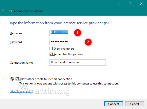 Picture 6 of How to set up and use PPPoE Internet connection on Windows 10