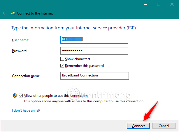 Picture 7 of How to set up and use PPPoE Internet connection on Windows 10