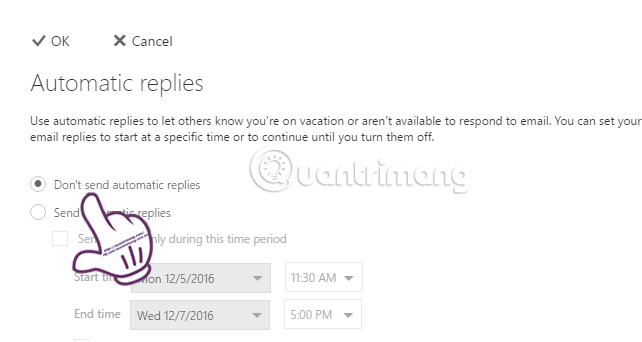 How to set up automatic replies on webmail Outlook Picture 8