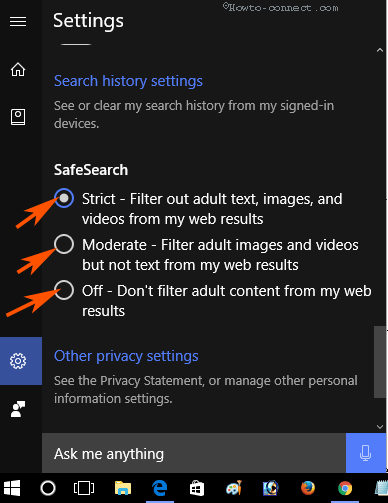 How to set up safe search on Cortana Windows 10 Picture 3