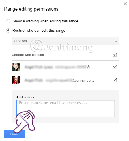 How to set up the right to edit spreadsheets on Google Sheets Picture 10