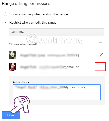 How to set up the right to edit spreadsheets on Google Sheets Picture 7