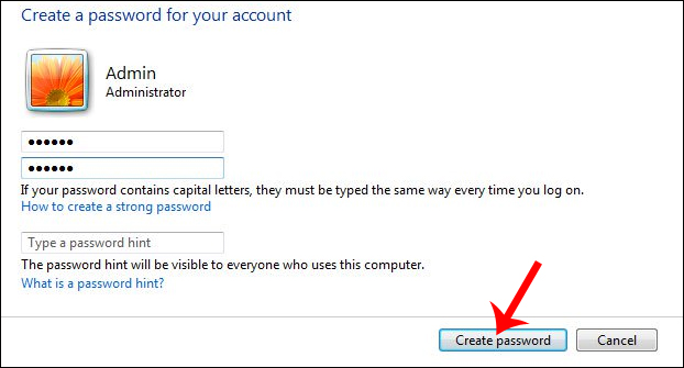 How to set Win 7 password for computer, laptop Picture 4