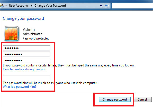 How to set Win 7 password for computer, laptop Picture 6