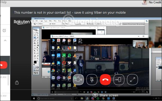 How to share a computer screen on Viber