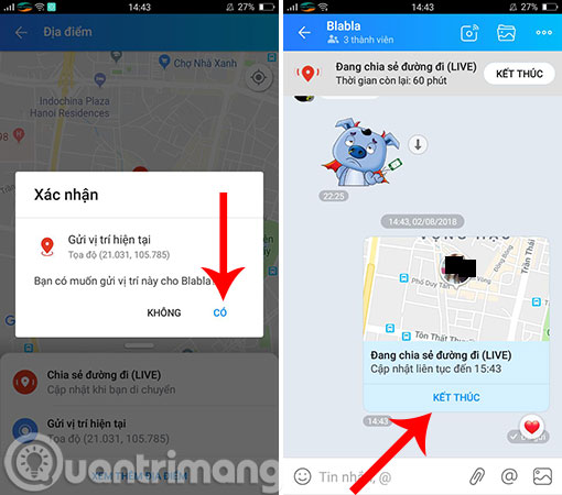 How to share and track current location when chatting on Zalo Picture 8