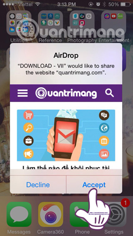 How to share data between 2 iOS devices with AirDrop Picture 7