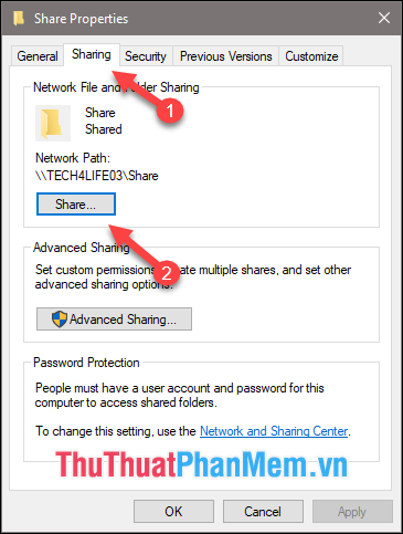 How to share data, drives, folders in Windows 10 Picture 6