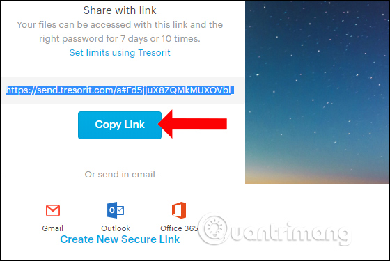 How to share files unlimitedly on Tresorit Send Picture 5