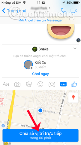 How to share location directly on Messenger Picture 6