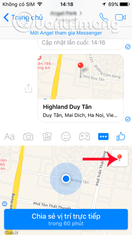 How to share location directly on Messenger Picture 8