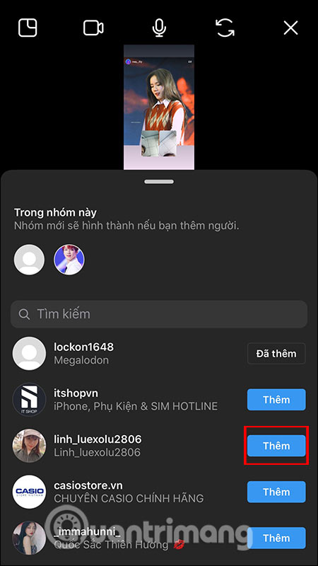 How to share photos, videos when calling on Instagram Picture 5