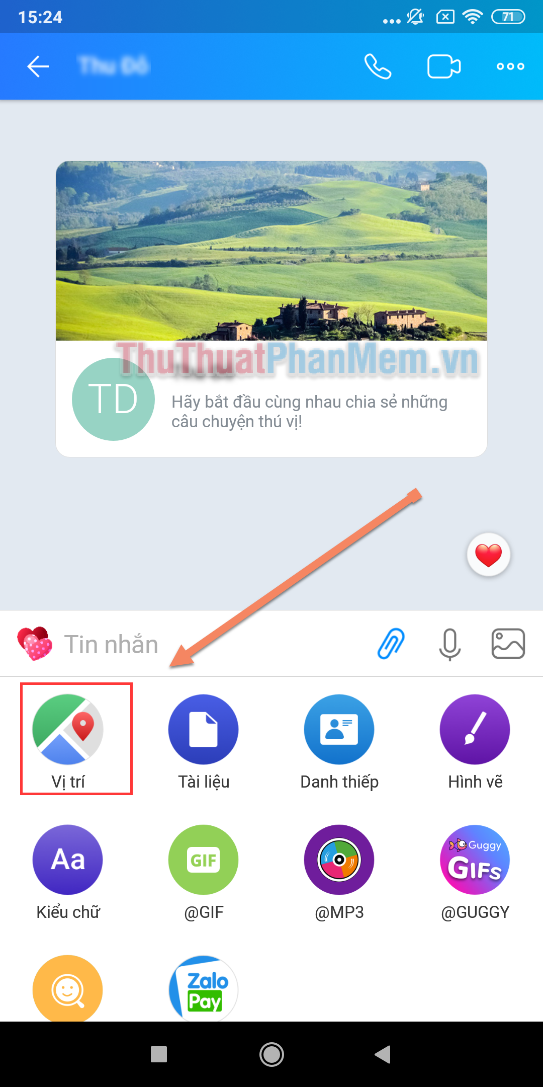 How to share the current position on Zalo to a friend Picture 10