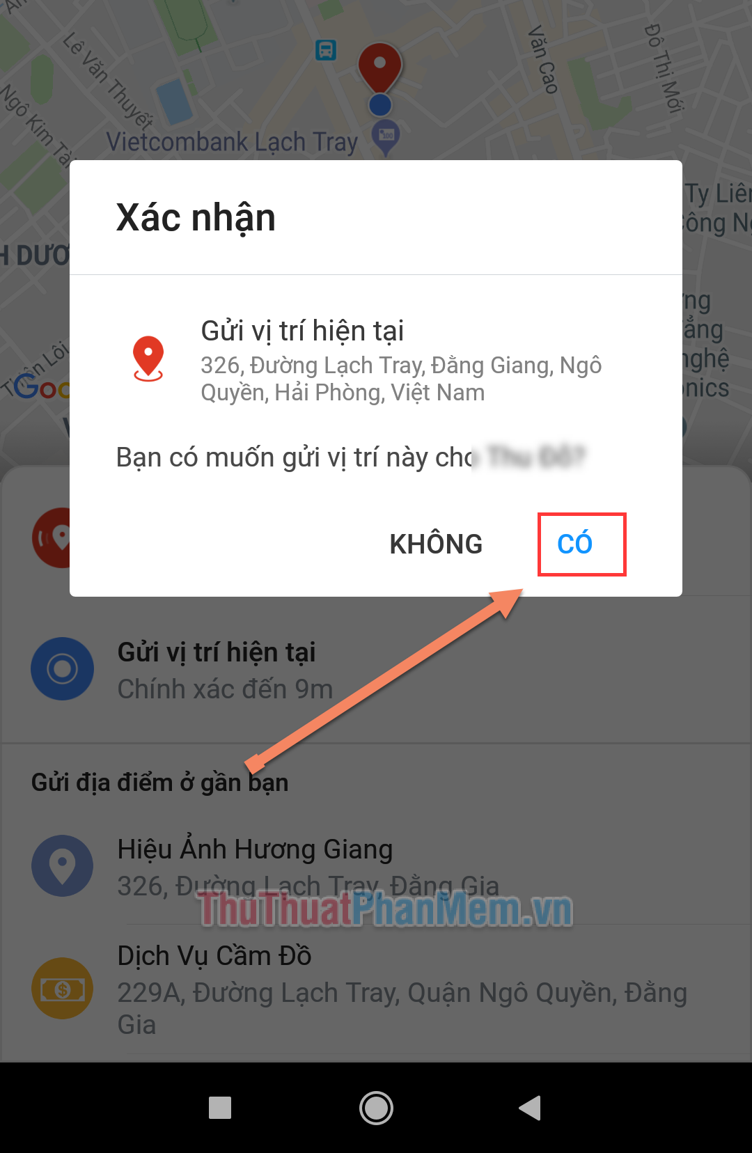 How to share the current position on Zalo to a friend Picture 13