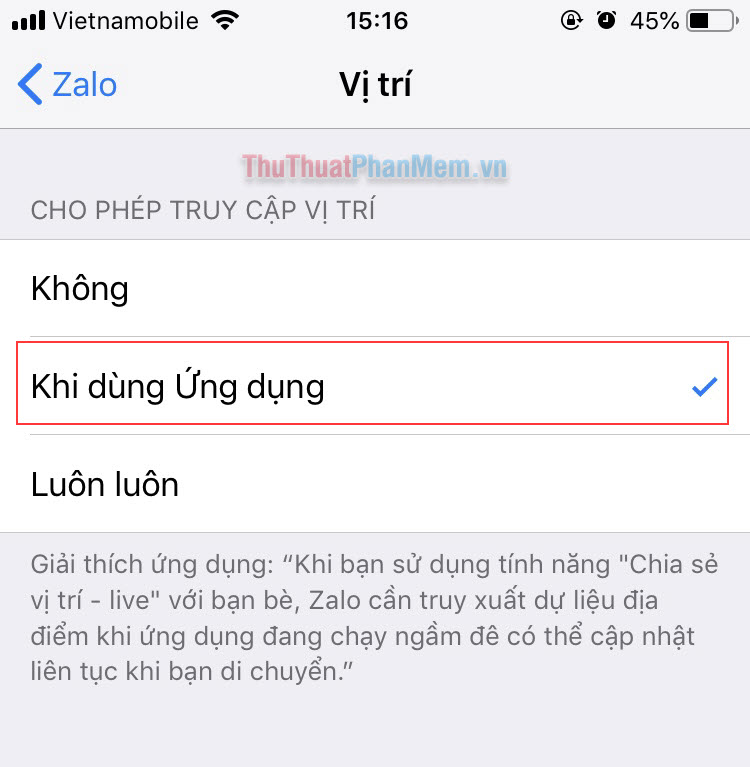 How to share the current position on Zalo to a friend Picture 6