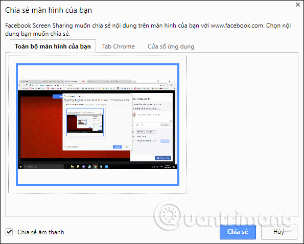 How to share the screen playing live stream on Facebook Live Picture 5