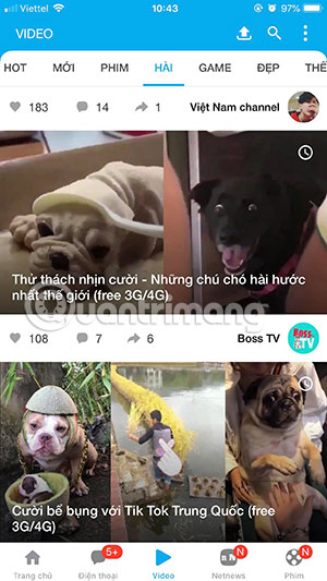 How to share videos and movies on Mocha with Facebook, Messenger, Gmail ... Picture 1