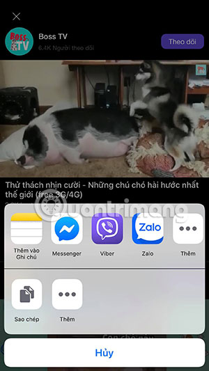 How to share videos and movies on Mocha with Facebook, Messenger, Gmail ... Picture 3