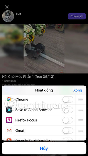 How to share videos and movies on Mocha with Facebook, Messenger, Gmail ... Picture 4