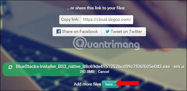 How to share your self-destruct file with Degoo Picture 4