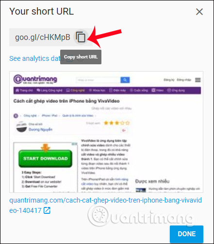 How to shorten the link and create a QR code using goo.gl Picture 3