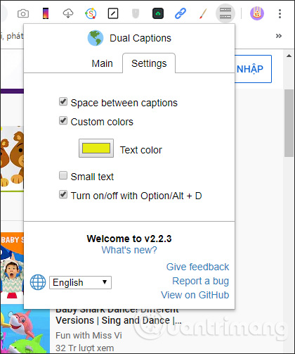 How to show 2 subtitles in parallel on YouTube videos Picture 8