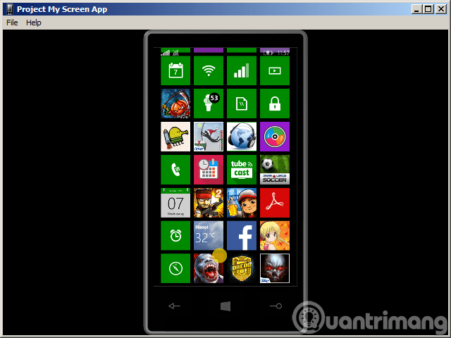How to show and display screen of Windows Phone on computer Picture 4