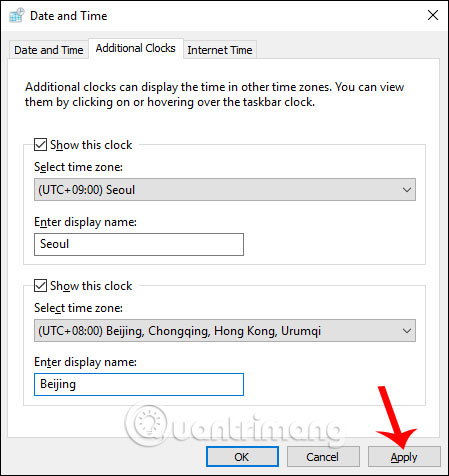 How to show multiple time frames on Windows 10 Picture 4