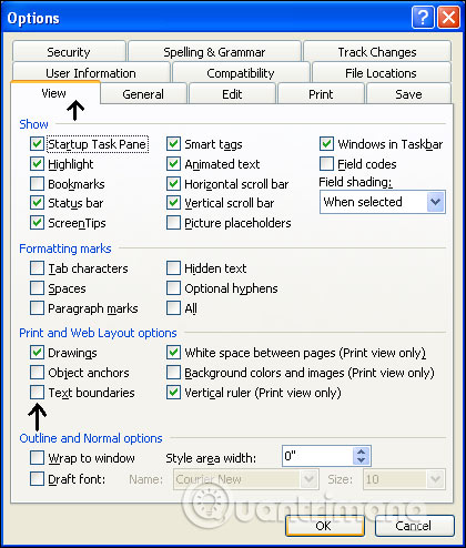How to show the alignment frame in Word Picture 6